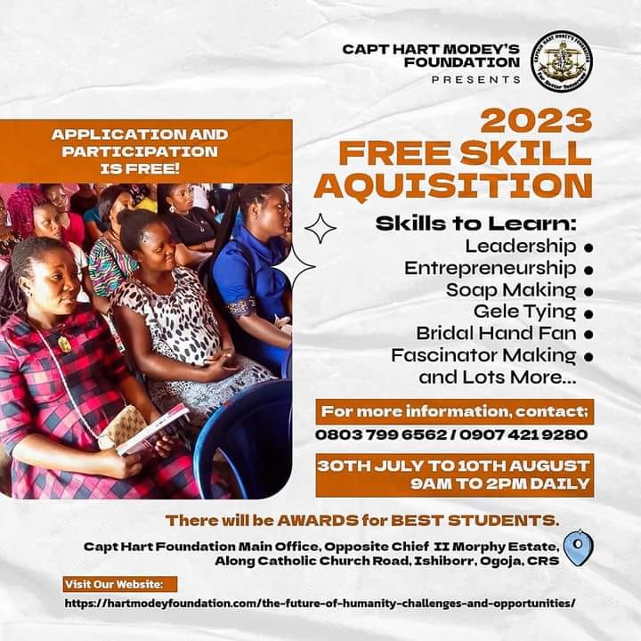 You are currently viewing Empowering the Future: Capt Hart Modey’s Foundation Offers Free Skill Acquisition Program in 2023